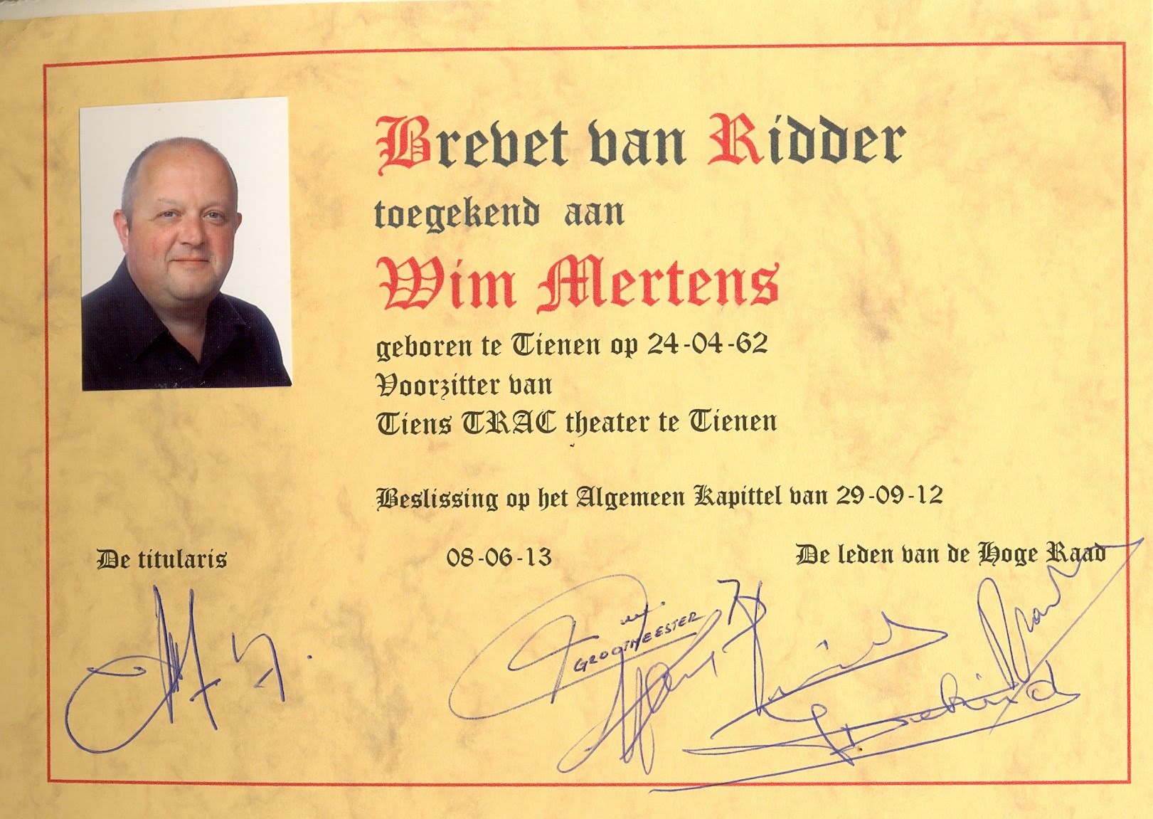 Brevet Wim Mertens – 8 juni 2013