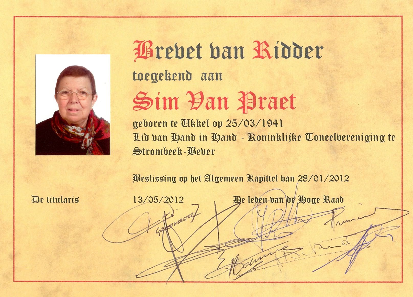 Brevet Sim Van Praet