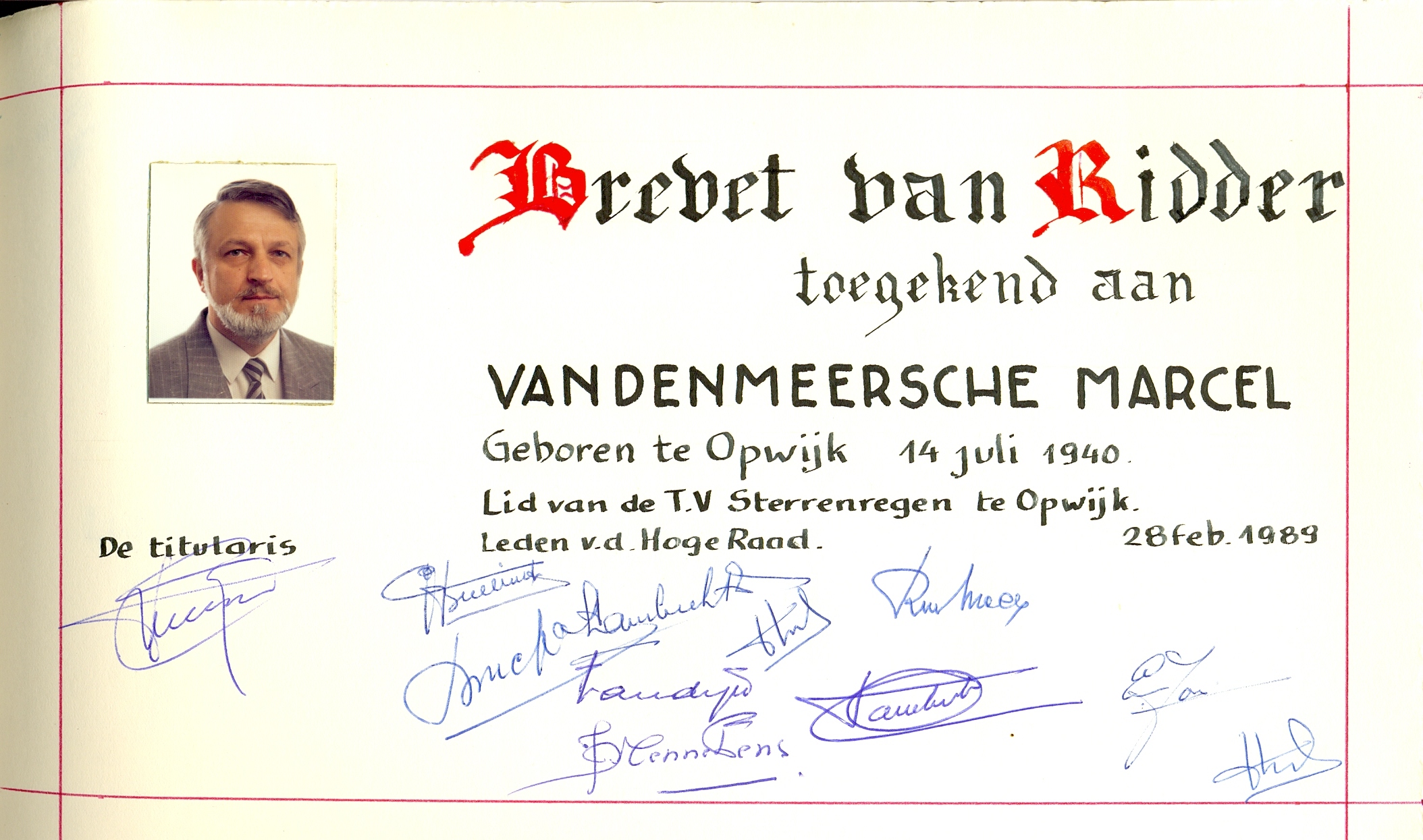 Brevet Marcel Vandenmeersche