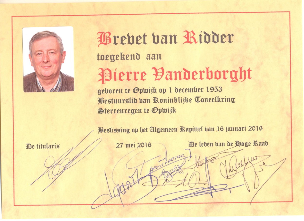 Brevet Pierre Vanderborght