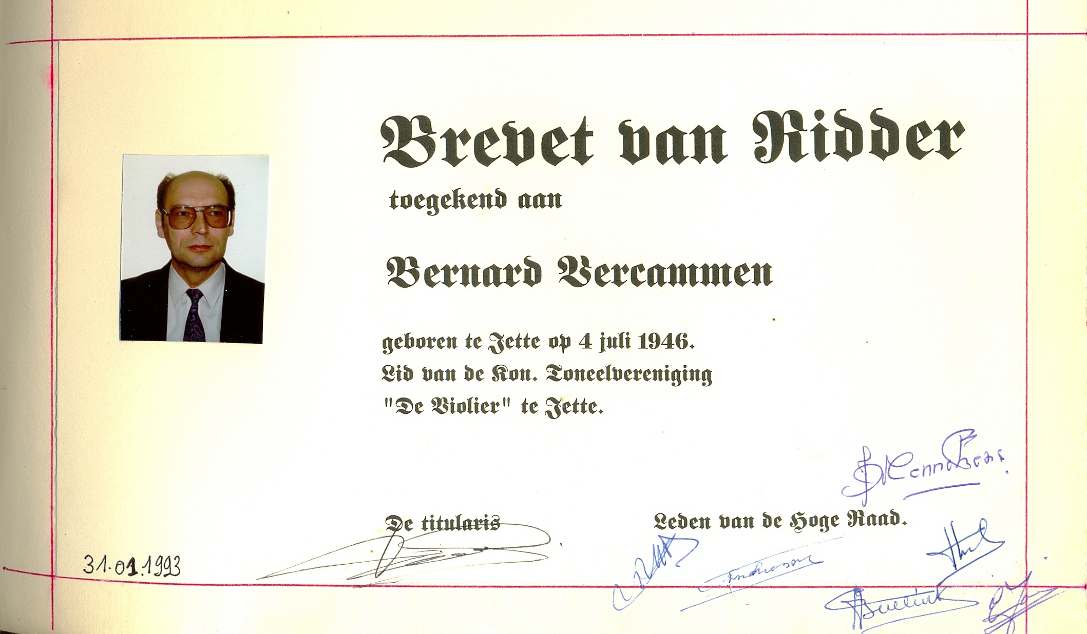 Brevet Bernard Vercammen