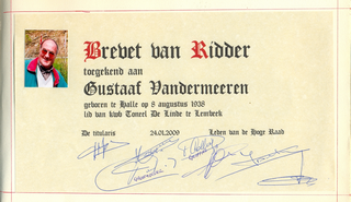 Brevet Gustaaf Vandermeeren